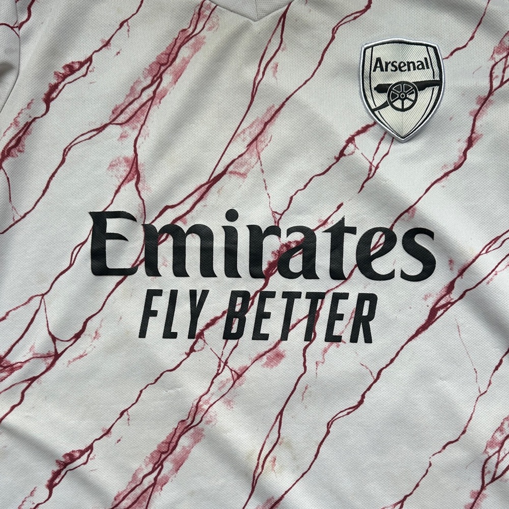 Adidas Arsenal 20/21 Away Jersey M. Rodriguez #5 Mens White Red Marble Size M - Picture 6 of 6